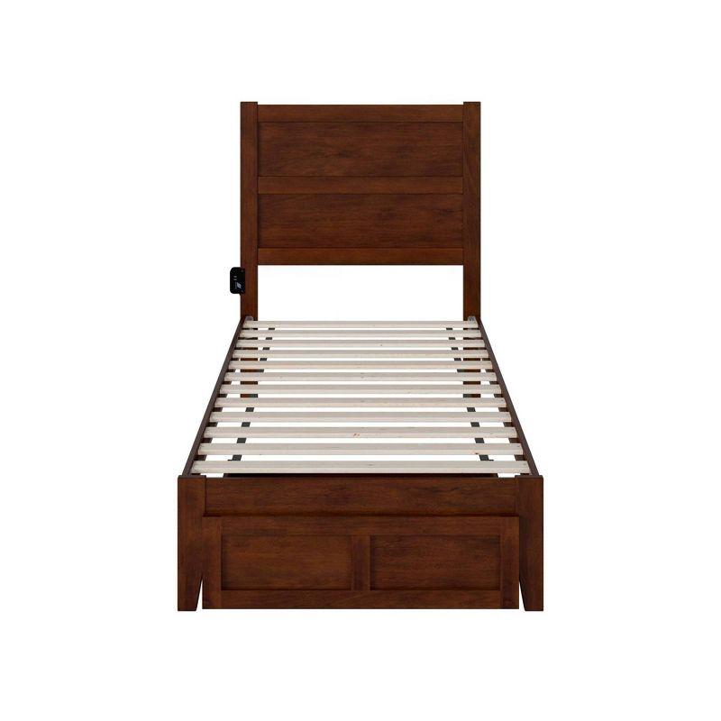 Twin Noho Bed with Foot Drawer Walnut - AFI: Kids' & Teen Platform Storage, No Box Spring Needed