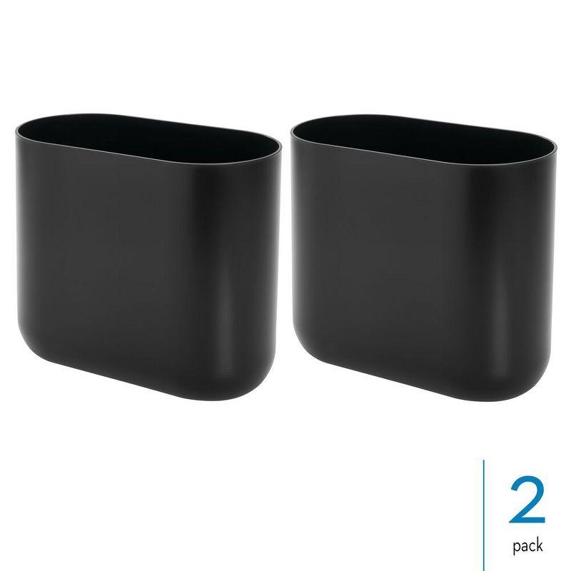 iDesign iDesign Set of 2 Small Oval Plastic Bathroom Trash Cans (Set of 2)