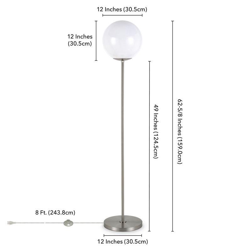 Hudson and Canal Globe and Stem Floor Lamp with Plastic Shade: Modern Elegance, UL Listed, 60W