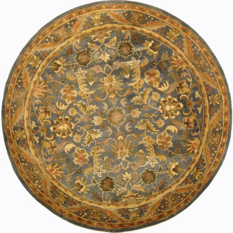 Antiquity AT52 Hand Tufted Indoor Area Rug - Blue/Gold - 3'6" Round - Safavieh
