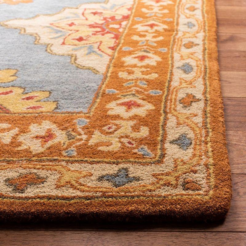 Heritage HG408 Handmade Area Rug - 5'x8' - Blue/Rust - Safavieh