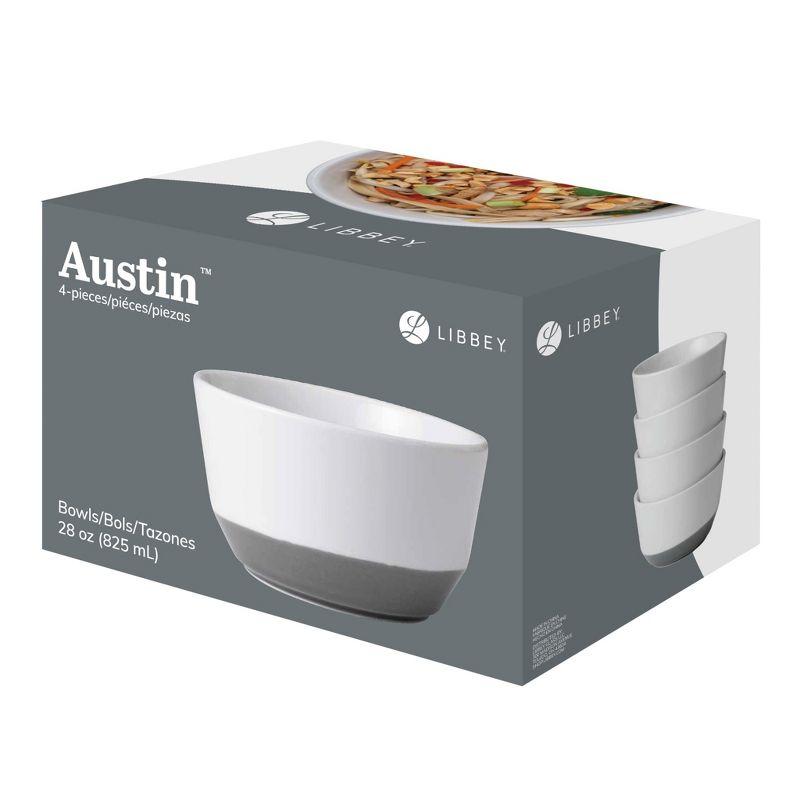 Austin Libbey 28-Ounce Porcelain Soup Salad Bowl, Set Of 4 (Set of 4)