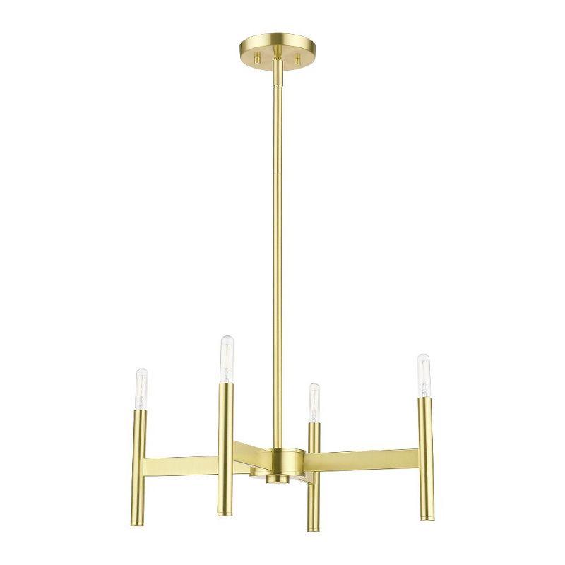 Livex Lighting Copenhagen 4 - Light Chandelier in  Satin Brass