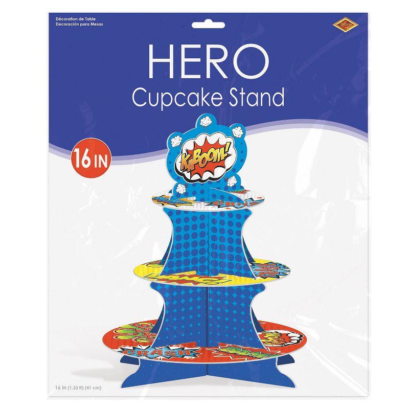 Beistle Hero Cupcake Stand, 16", (1/Pkg) Multicolored