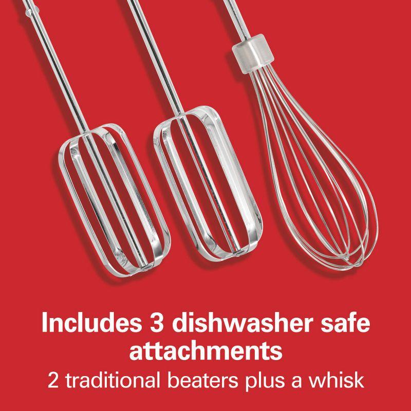 Hamilton Beach 6 Speed Hand Mixer Snap-On Case White 62629: Handheld Mixer for Kitchen, 275W, Dishwasher-Safe Parts