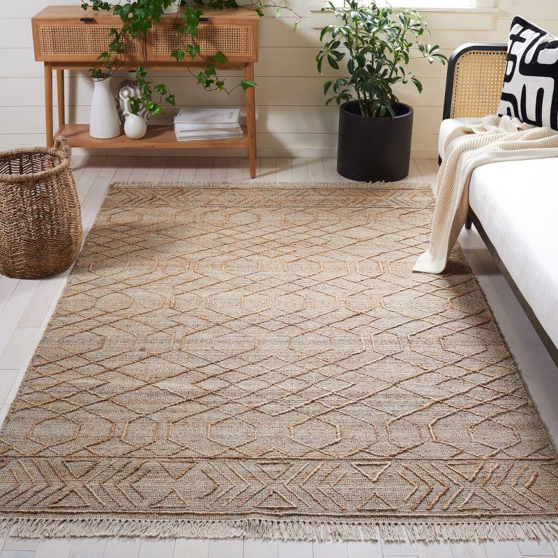 Handmade Beige Cotton Non-slip 8' x 10' Area Rug