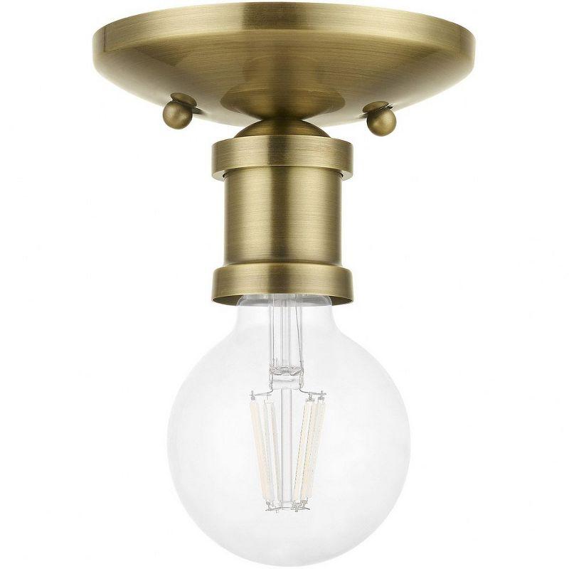 Livex Lighting Lansdale 1 - Light Flush Mount in  Antique Brass