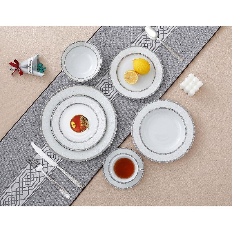 Lorren Home Trends 24 Piece Porcelain China Dinnerware Set - Service for 4