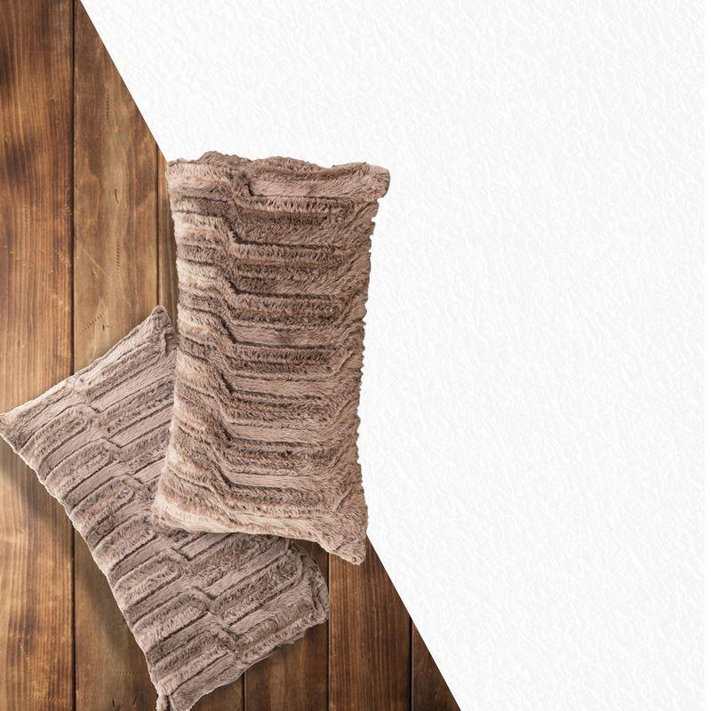 Cheer Collection Faux Fur Throw Pillow (Set of 2)