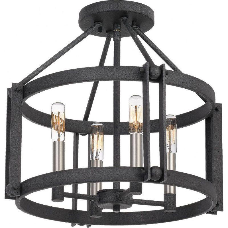 Quoizel Lighting Victor 4 - Light Semi-Flush Mount in  Mottled Black