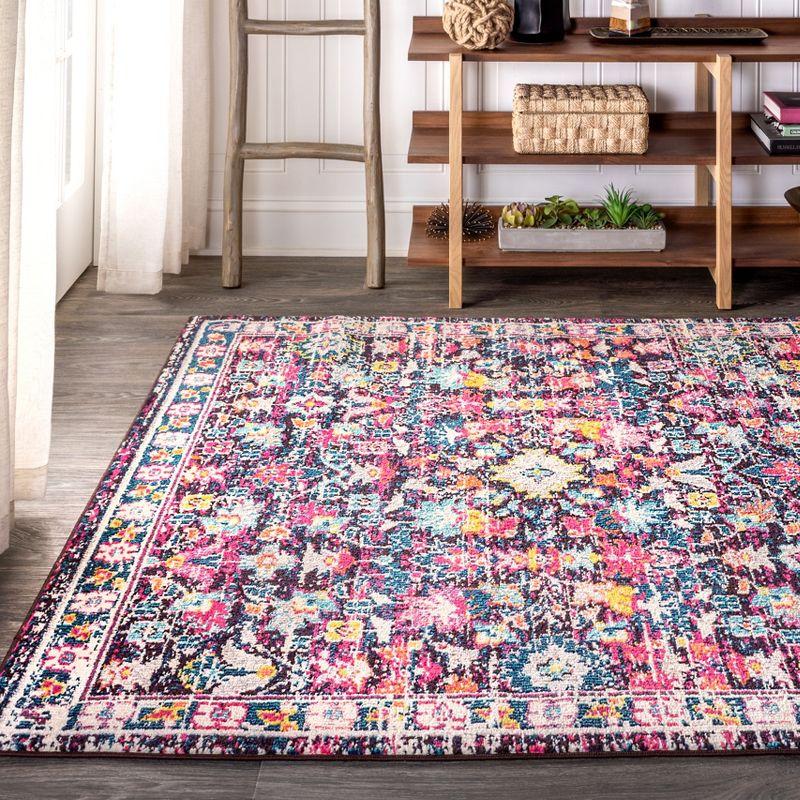 Modern Persian Boho Floral Area Rug - JONATHAN Y