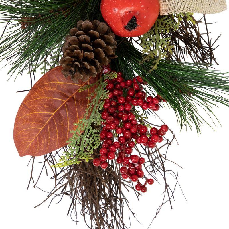 Northlight 30" Autumn Harvest Mixed Berry and Pomegranate Artificial Teardrop Swag - Unlit