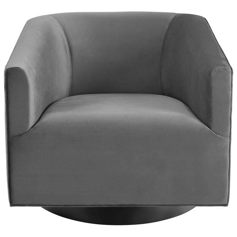 Set of 2 Twist Swivel Chairs Performance Velvet Gray - Modway