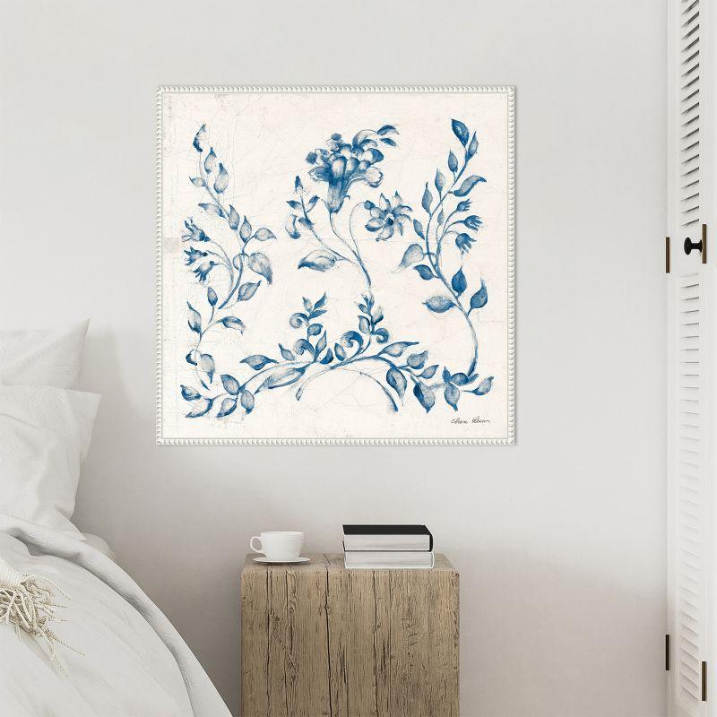 Amanti Art Swedish Tile IV Blue by Cheri Blum Canvas Wall Art Print Framed 30 x 30