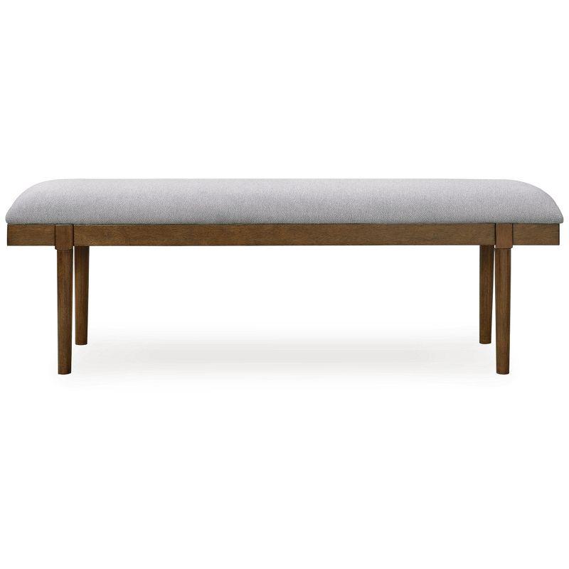 Signature Design by Ashley Lyncott 59" Upholstered Solid Wood Frame Dining Bench, Gray/Brown