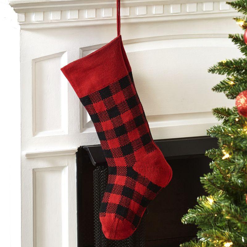 Red and Black Buffalo Plaid Christmas Stocking