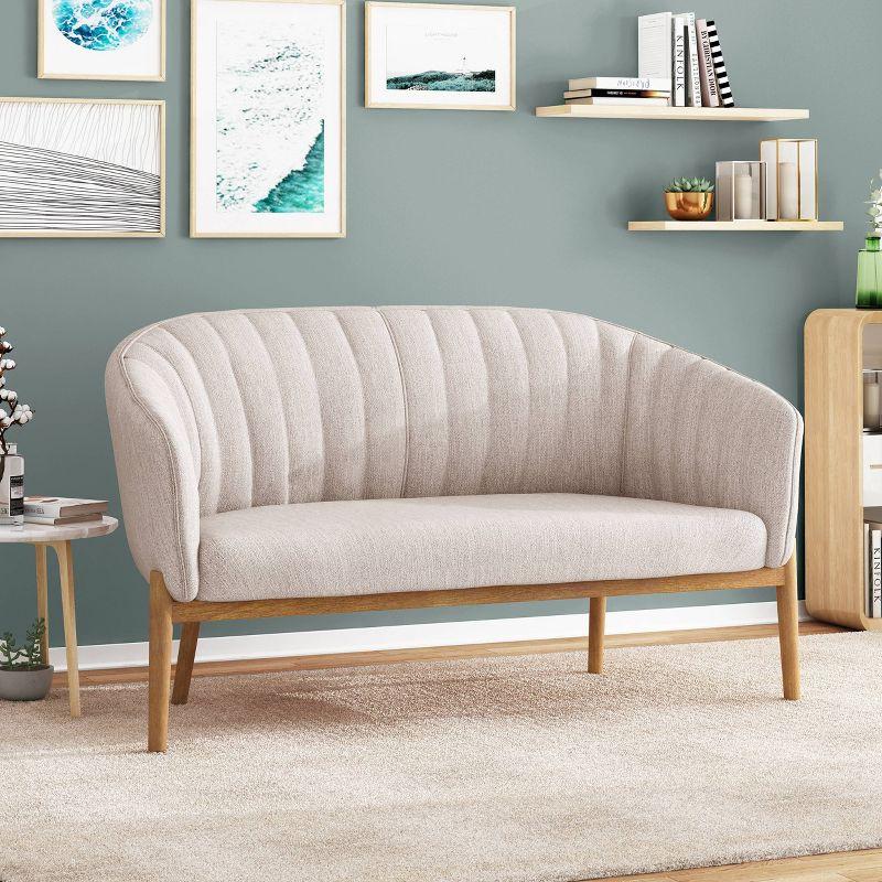 Galena Mid-Century Loveseat Beige - Christopher Knight Home