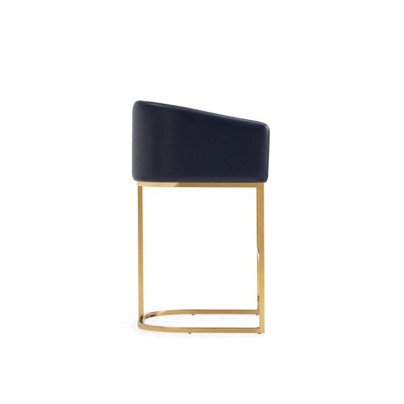 Manhattan Comfort Louvre Counter Height Barstool Black/Titanium Gold