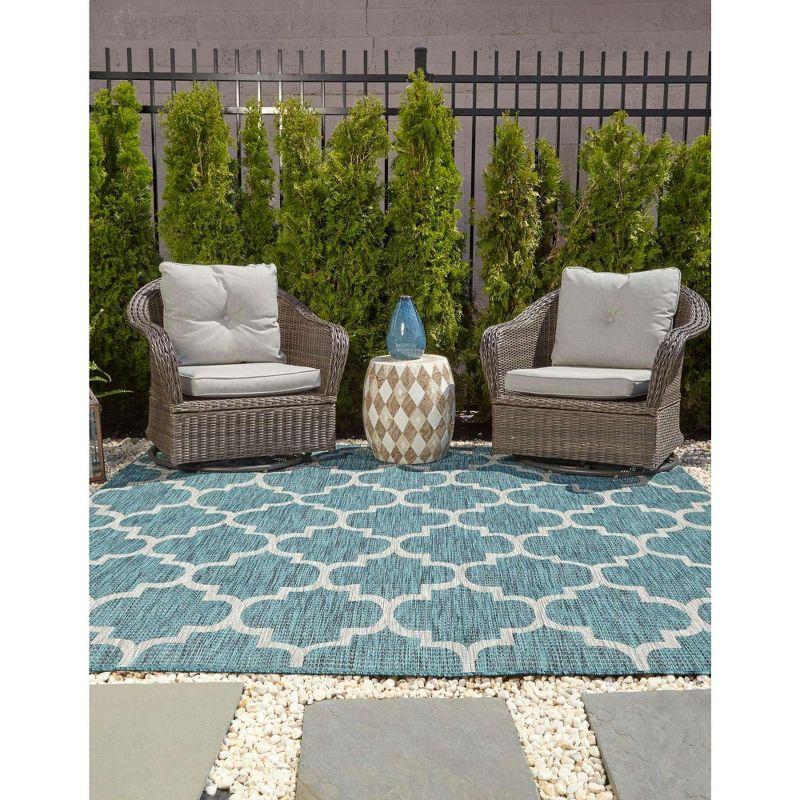 Unique Loom Outdoor Trellis Geometric Woven Area Rug