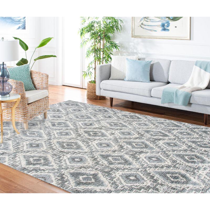 Gray Rectangular Handmade Tufted Shag Area Rug