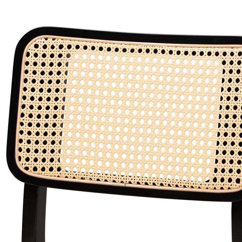 Baxton Studio Dannon Mid-Century Modern Cream Fabric and Black Finished Wood 5-Piece Dining Set