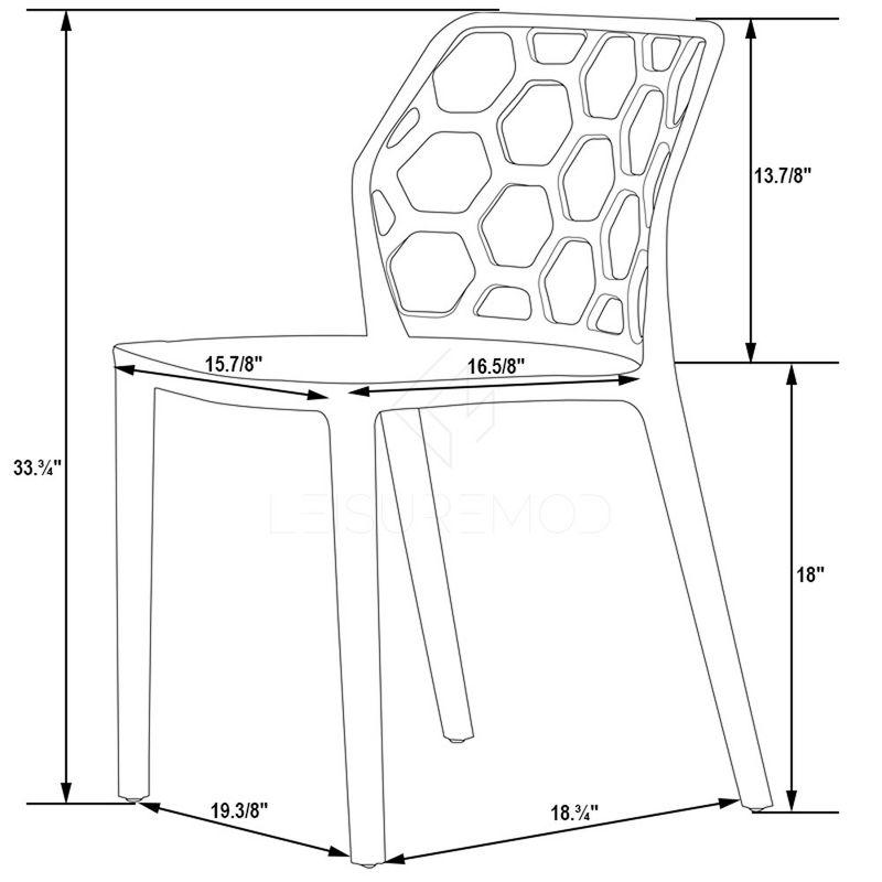 Clear Hexagon Cut-Out Stackable Acrylic Side Chair