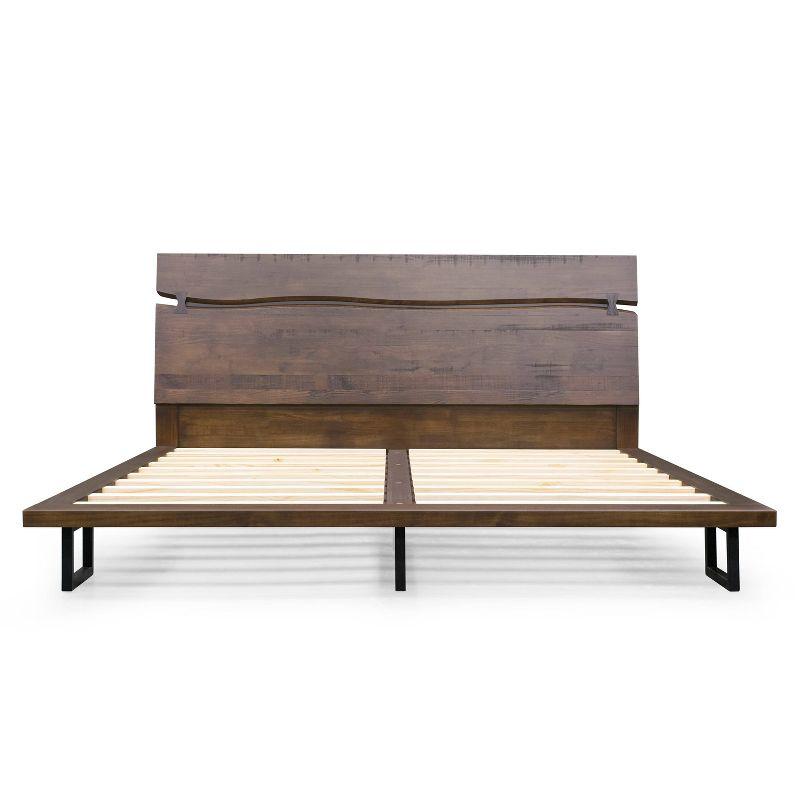 Pasco King Black and Brown Pine Platform Bed