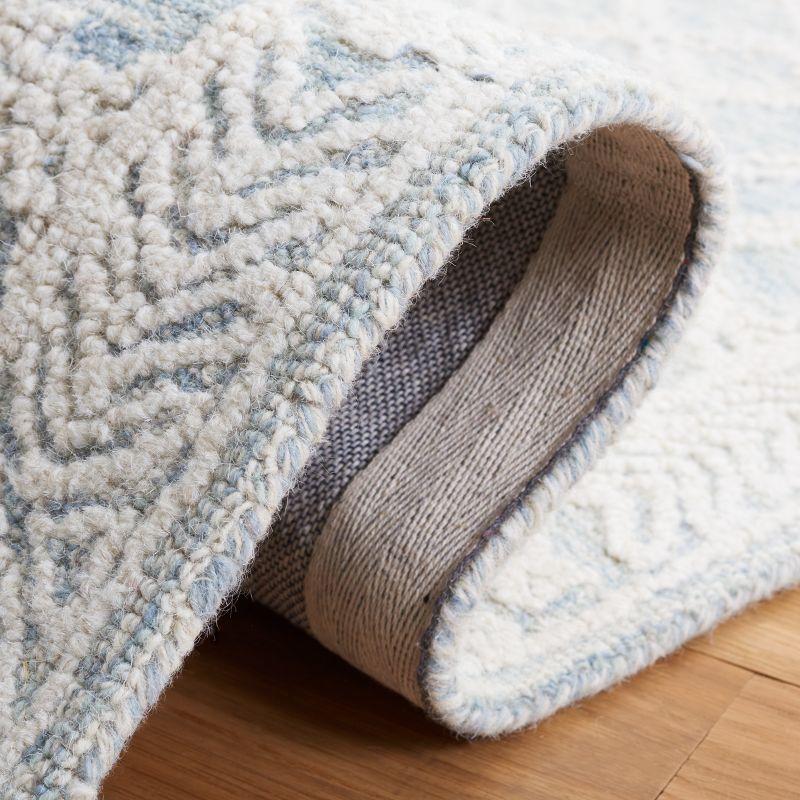 Abstract ABT466 Handmade Indoor Area Rug - Blue/Ivory - 6'x6' - Safavieh