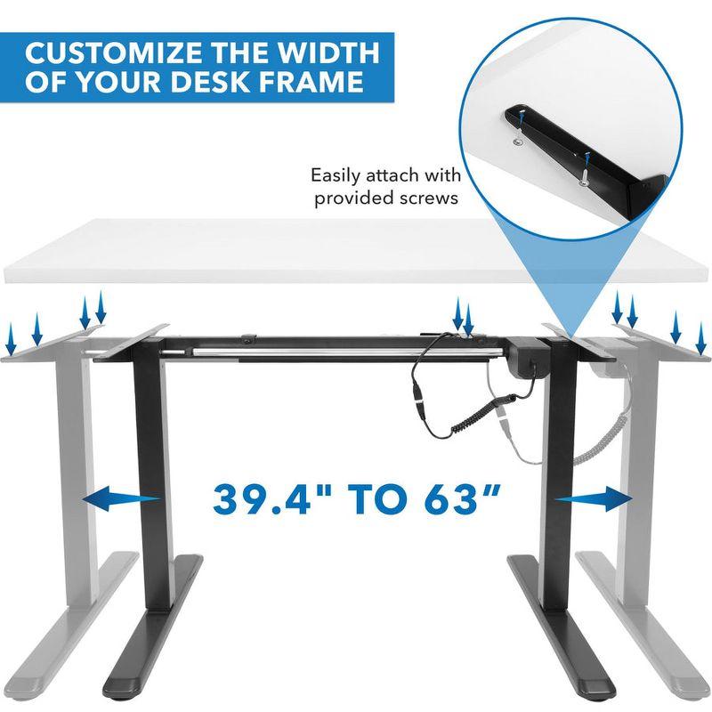 Mount-It! Height Adjustable Hand Crank Sit-Stand Desk Frame w/ Extra-Wide Tabletop | Multiple Colors