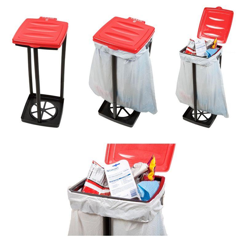 Portable Trash Bag Holder - Collapsible Trashcan for Garbage - Indoor/Outdoor Use Ideal for Camping, Recycling, and More by Wakeman Outdoors (Red)