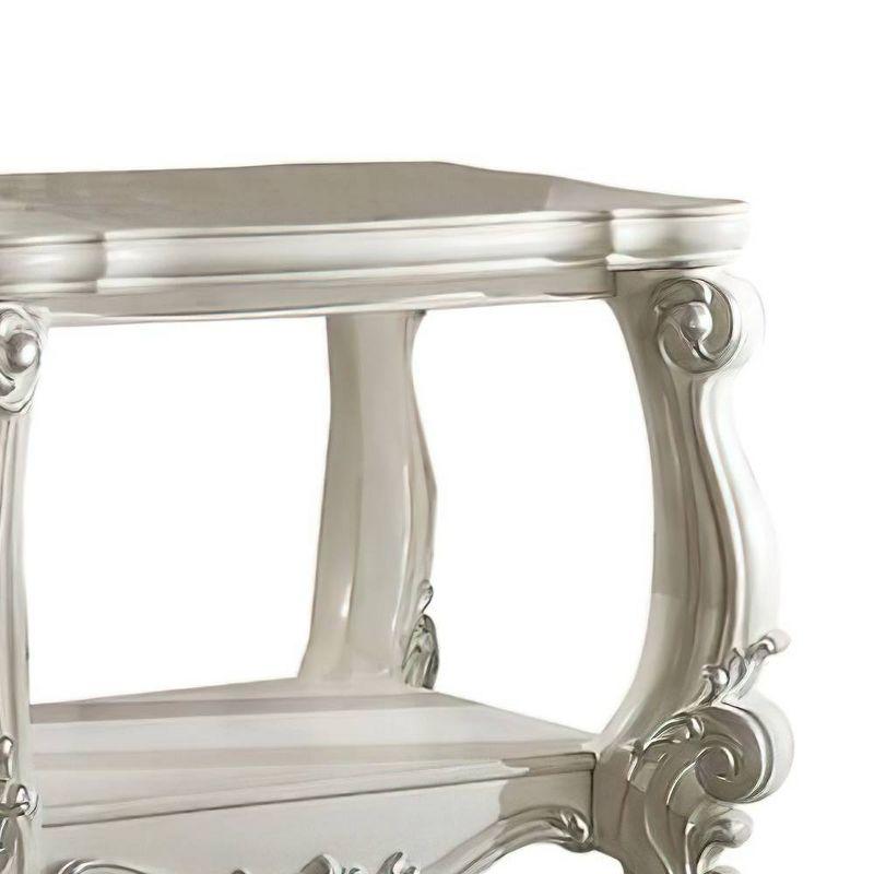 Versailles Classic Bone White 31" Square Wood End Table