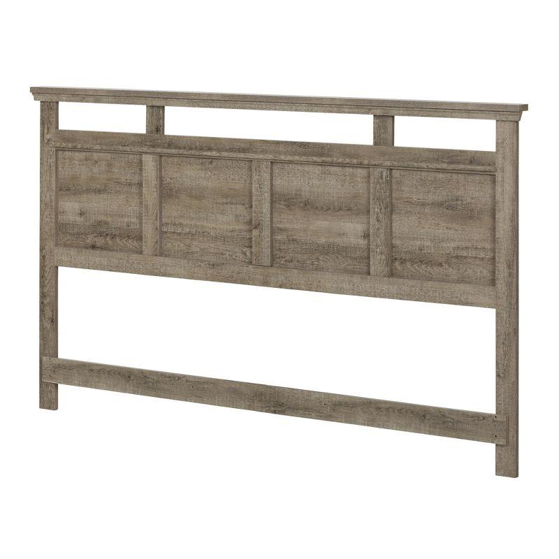 Versa Weathered Oak King Wood Headboard with Vertical Laths