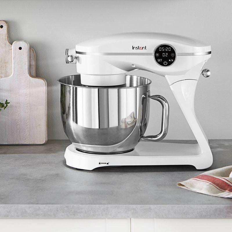 Instant 7.4qt 10 Speed Stand Mixer Pro - Pearl White: Aluminum & Stainless Steel, 600W, Dishwasher-Safe Parts