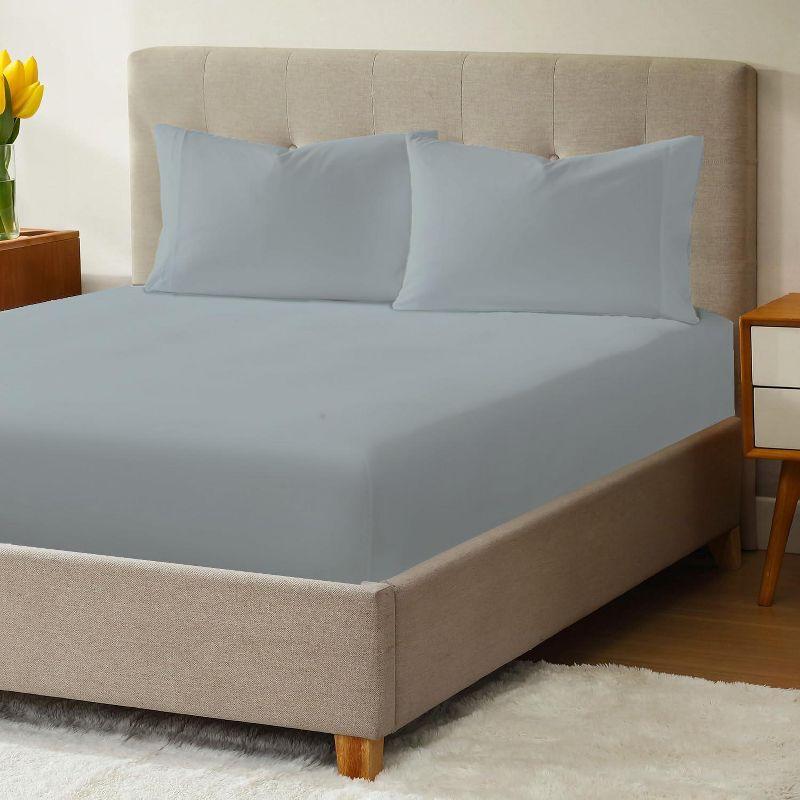 Micropuff 2-Piece Queen Pillowcase Set with Matching King Size (78"x80") Fitted Sheet Set - Wrinkle Free (Flat Sheet Not Included)