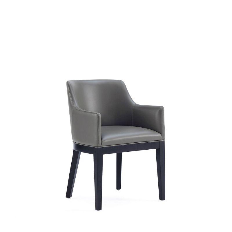 Pebble Grey Modern Upholstered Faux Leather Low Side Chair