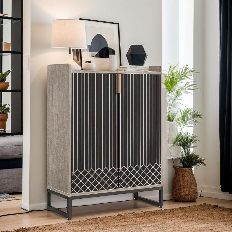 Everly Quinn 5-Tier Shoe Cabinet with Doors, 20-25 Pairs