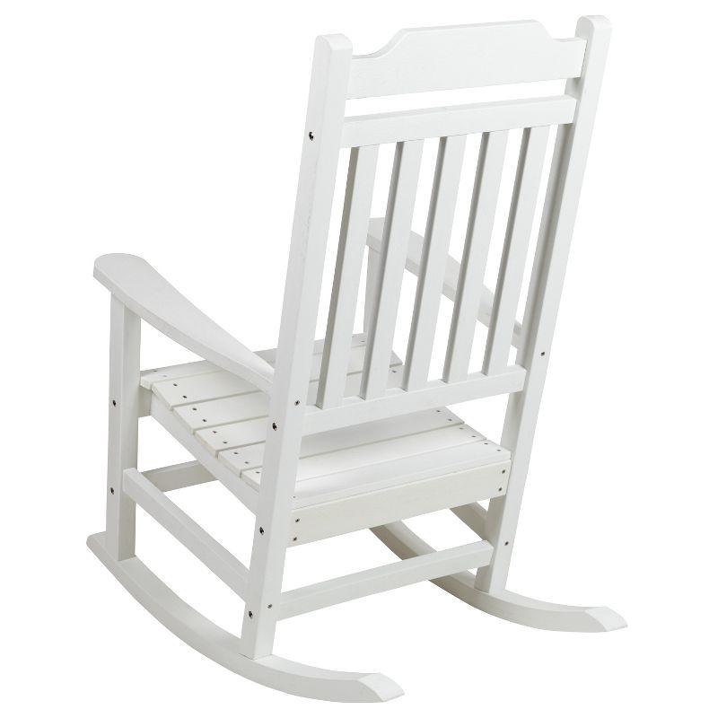 Winston White Poly Resin Wood Rocking Chair with Cushions