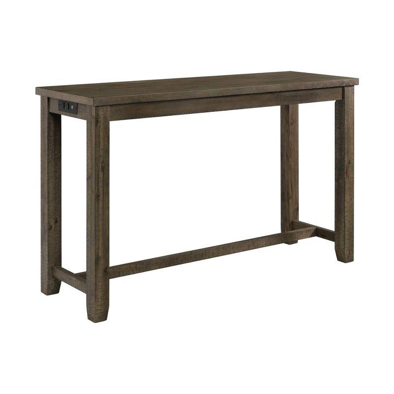 Stanford Multipurpose Bar Table Set Distressed Gray: USB Ports, Power Strip - Picket House Furnishings