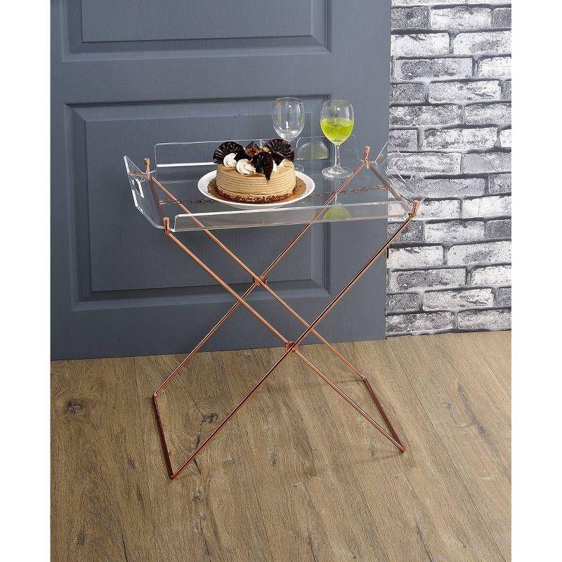 Acme Furniture Cercie Bar Serving Cart Clear Acrylic/Copper Finish