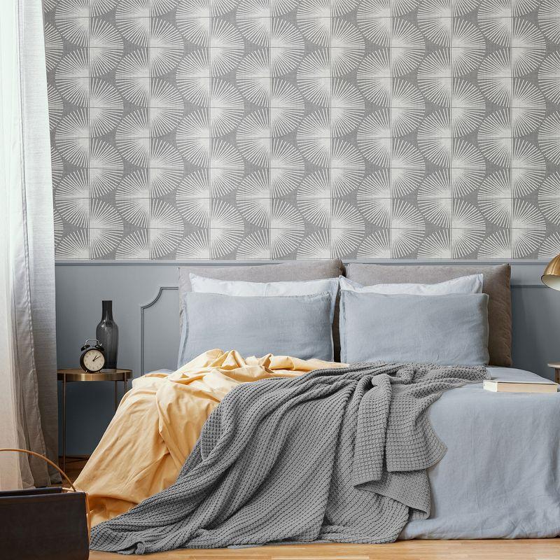 Gray and Ivory Geometric Peel and Stick Wallpaper