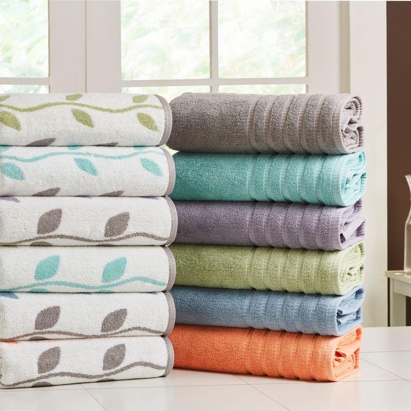 Coral and White Organic Cotton 6-Piece Towel Set