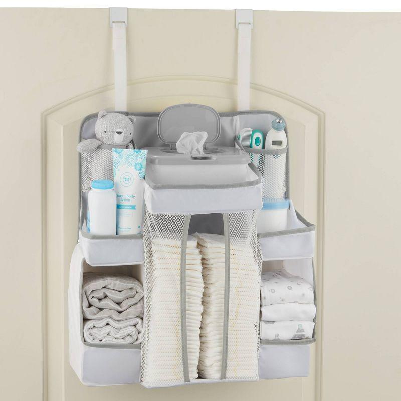 L.A. Baby Diaper Caddy and Nursery Organizer for Baby's Essentials - White