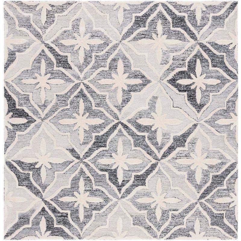 Metro MET872 Hand Tufted Area Rug - Black/Ivory - 6'x6' - Safavieh.