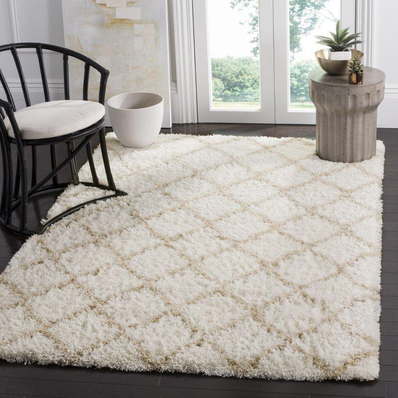 Indie Shag SGI322 Power Loomed Indoor Area Rug - Ivory/Light Beige - 6'7"x9'2" - Safavieh.