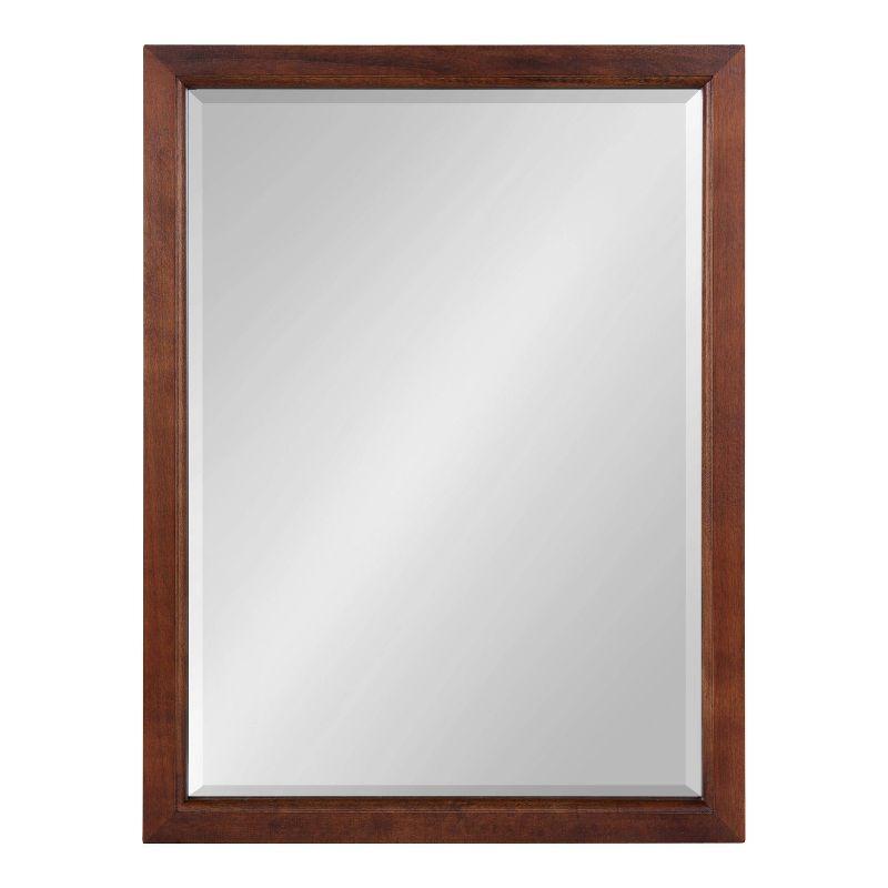 18" x 24" Hogan Wood Framed Decorative Wall Mirror Walnut Brown - Kate & Laurel: Rustic Rectangular, No Assembly Required