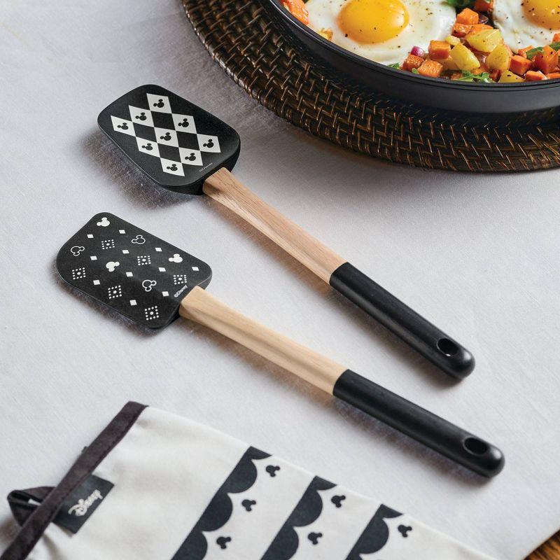 Disney Home Monochrome Spatula and Spoonula Set, 2 Piece, Black