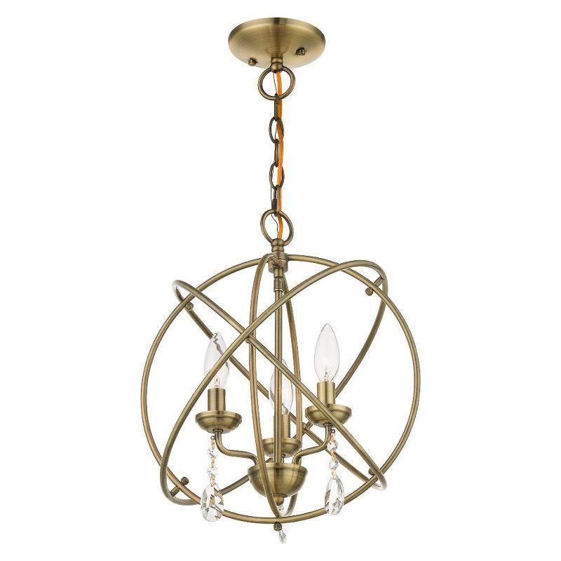 Livex Lighting Aria 3 - Light Chandelier in  Antique Brass