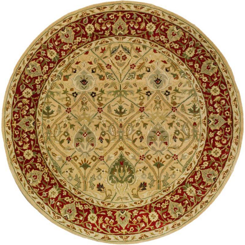 Persian Legend PL819 Hand Tufted Indoor Area Rug - 6' Round - Ivory/Rust - Safavieh
