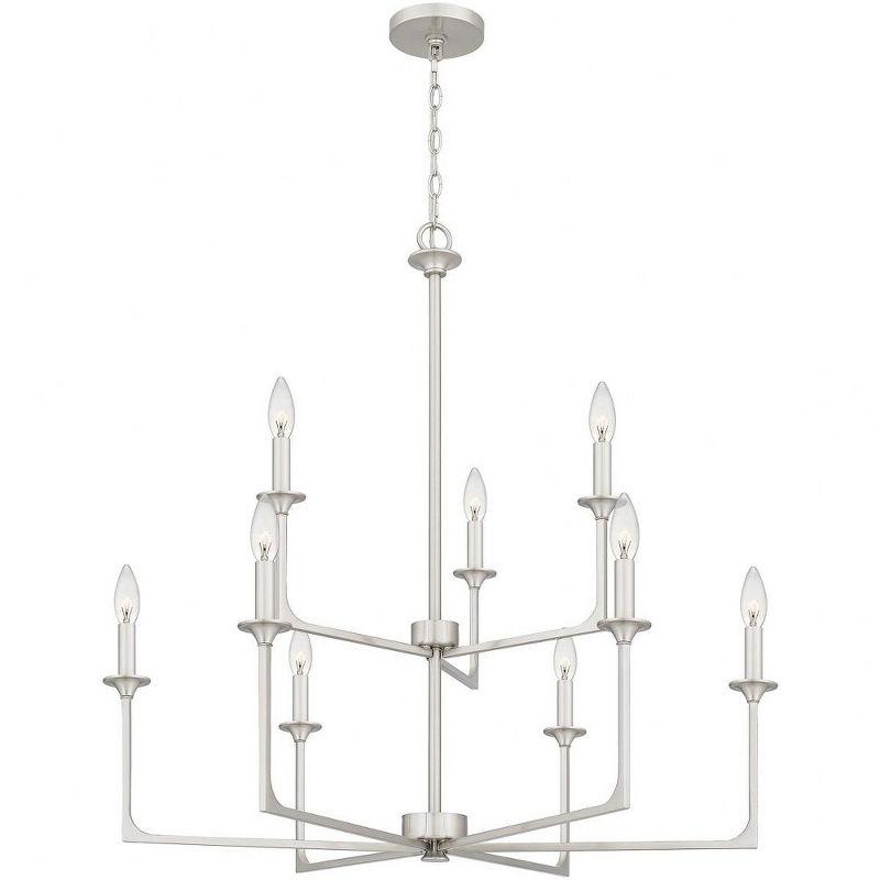 Prescott Brushed Nickel 9-Light Chandelier with Candle Sleeves