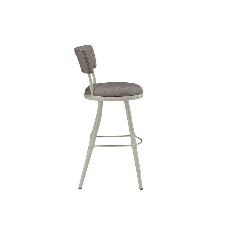 Gray Adjustable Swivel Metal Barstool with Padded Seat